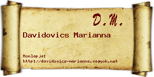 Davidovics Marianna névjegykártya
